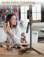 Auto Face Tracking Tripod for iPhone 360°Rotation, Selfie Stick for Android - Image 2