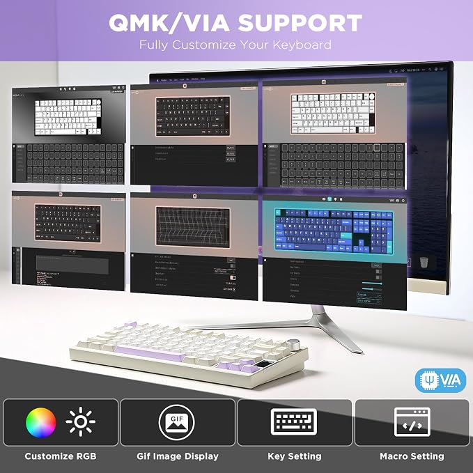 YUNZII AL80 Wireless Mechanical Keyboard, Full Aluminum CNC, Smart LCD Display - Image 3