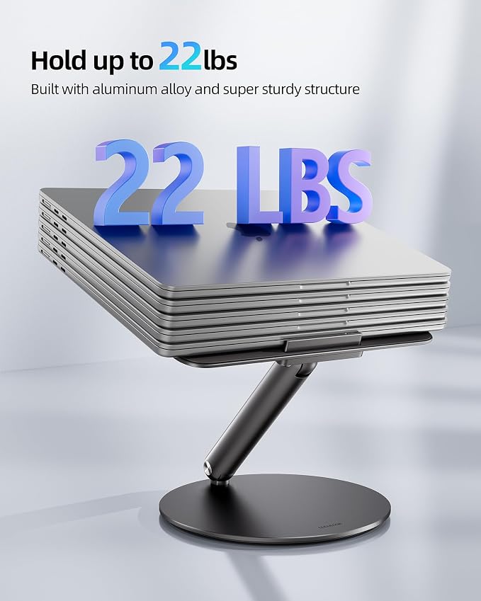 LULULOOK Laptop Stand for Desk, Full Aluminum Computer Stand, 360 Rotating - Image 9