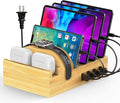 Bamboo Charging Station for Multiple Devices, Alltripal Wood Desktop Docking by Alltripal