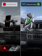 Wireless Car Charger, MOKPR 15W Fast Charging Auto Clamping Air Vent Car Phone - Image 3