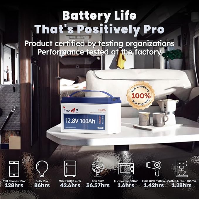 12V 100Ah Pro LiFePO4 Battery, Grade A Battery Cells, 4 Pack Group 31 Deep - Image 8