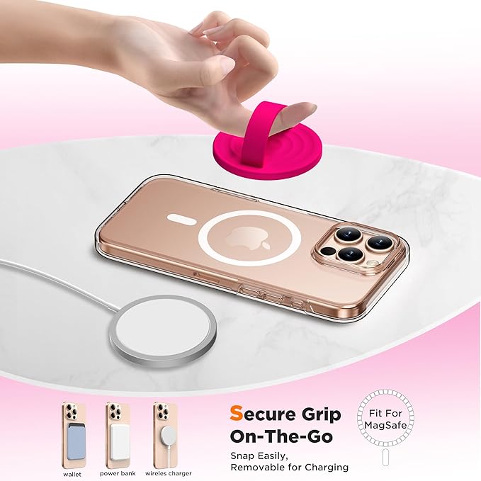 Magnetic Phone Ring Grip Holder, Silicone Finger Loop Grip, Compatible - Image 4