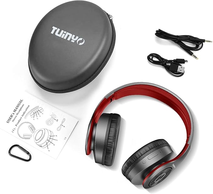 TUINYO Bluetooth Headphones, Over Ear Stereo Wireless Headset 40H Playtime - Image 6