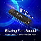 Transcend 256GB External SSD, Dual USB Flash Drive - Image 2