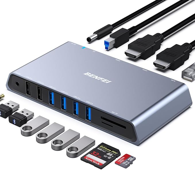 BENFEI 12-in-1 USB Type-A/USB Type-C Docking Station by BENFEI