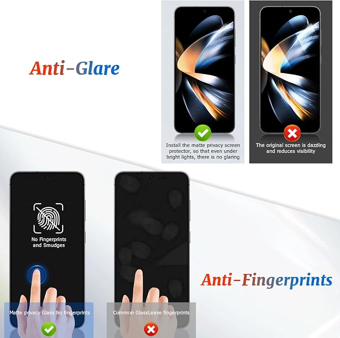 2 Pack Galaxy S22/S23 Matte Anti spy Privacy Screen Protector, 9H Tempered Glass - Image 3