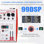 MW-6 6 Channel Professional DJ Audio Mixer, Portable Controller Mixer - Image 4