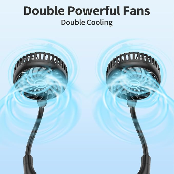 PANERGY Portable Neck Fan Rechargeable Hand Free Personal Fan Mini Wearable - Image 2
