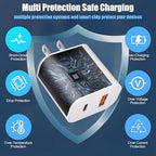 Dual Port USB A/C Charger for iPhone 16 Pro 10FT Woven USB C Fast Cable - Image 4