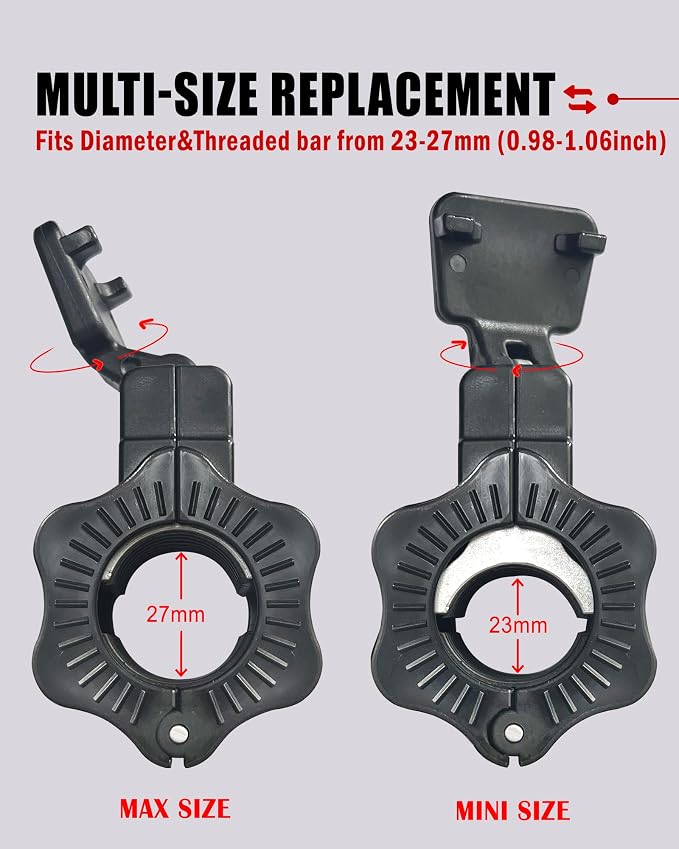 Adjustable Barbell Clips, Fits 0.98-1.1" Olympic & Standard Bars, Secure - Image 2