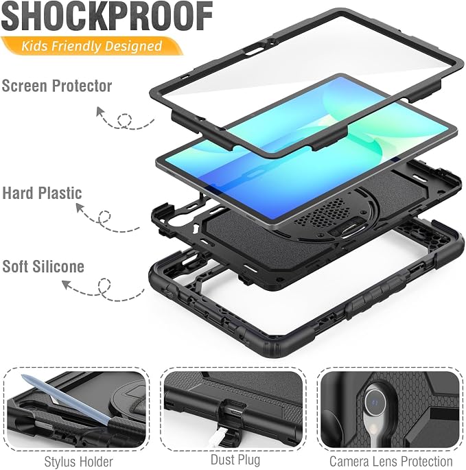 HXCASEAC Case for Galaxy Tab S10 FE / S9 FE 5G 10.9 inch, Shockproof Design - Image 7