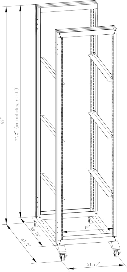 42U Server Rack/4-Post 19in Network Rack/Open Frame Rack - Image 3