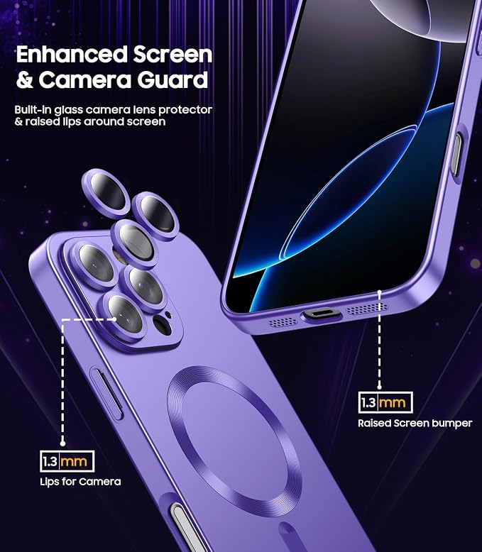 Magnetic for iPhone 16 Pro Case Slim Soft Silicone Bumper Shockproof Metallic - Image 4