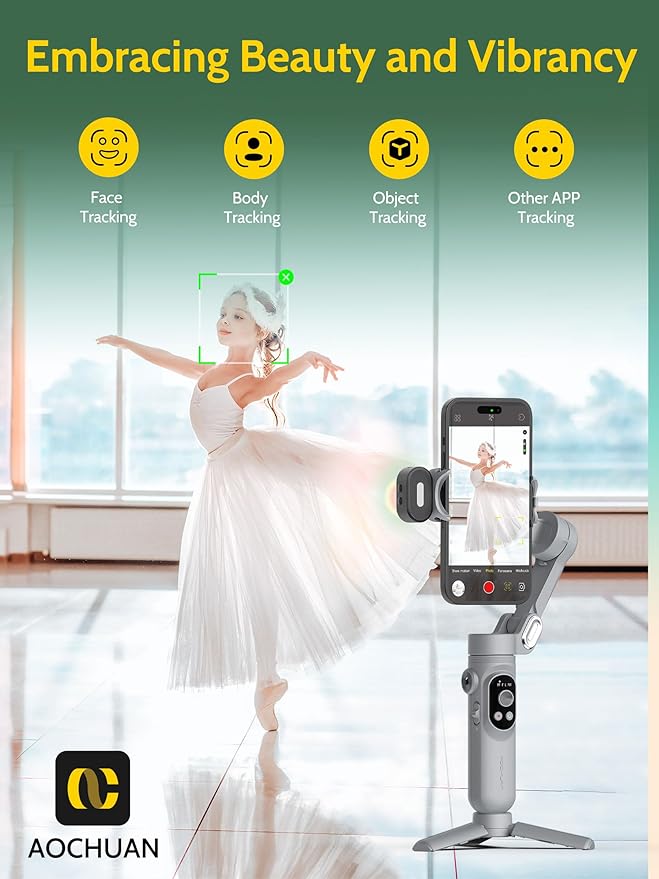 3-axis Gimbal Stabilizer for Smartphone w/ 1/4 Thread Foldable Phone Stabilizer - Image 3