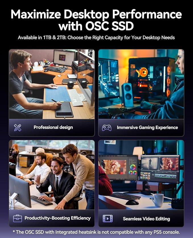 ORICO OSC 1TB M.2 NVMe SSD for Desktop PC, PCIe 4.0 Internal SSD - Image 7