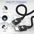 USB C to Lightning Cable 2Pack 1FT iPhone Fast Charger Cable Power Delivery - Image 2