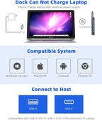 DisplayLink Docking Station Dual Monitor, Mosirui12-in-1 USB 3.0 to USB C Hub - Image 6
