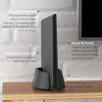 HumanCentric Vertical Laptop Stand in Black Aluminum, Upright Adjustable Holder - Image 3