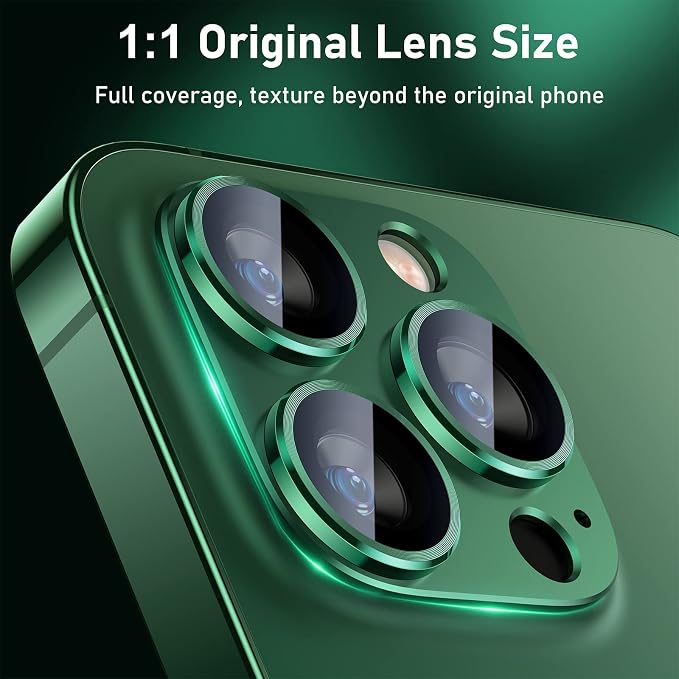 UniqueMe for iPhone 13 Pro/iPhone 13 Pro Max Camera Lens Protector, Metal Ring - Image 6