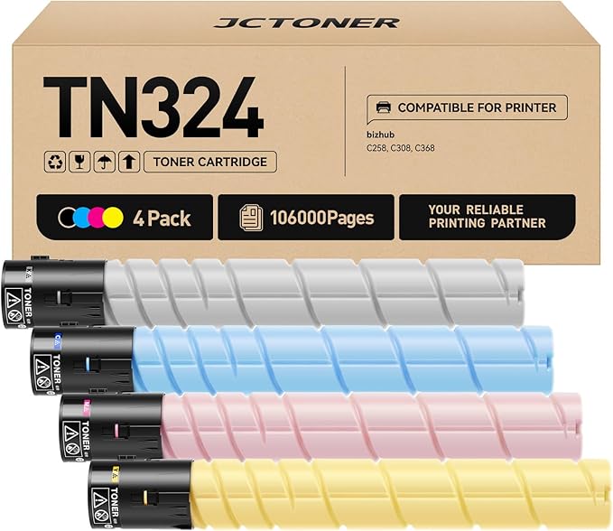 TN324 Toner Cartridges High Yield Replacement by JCTONER