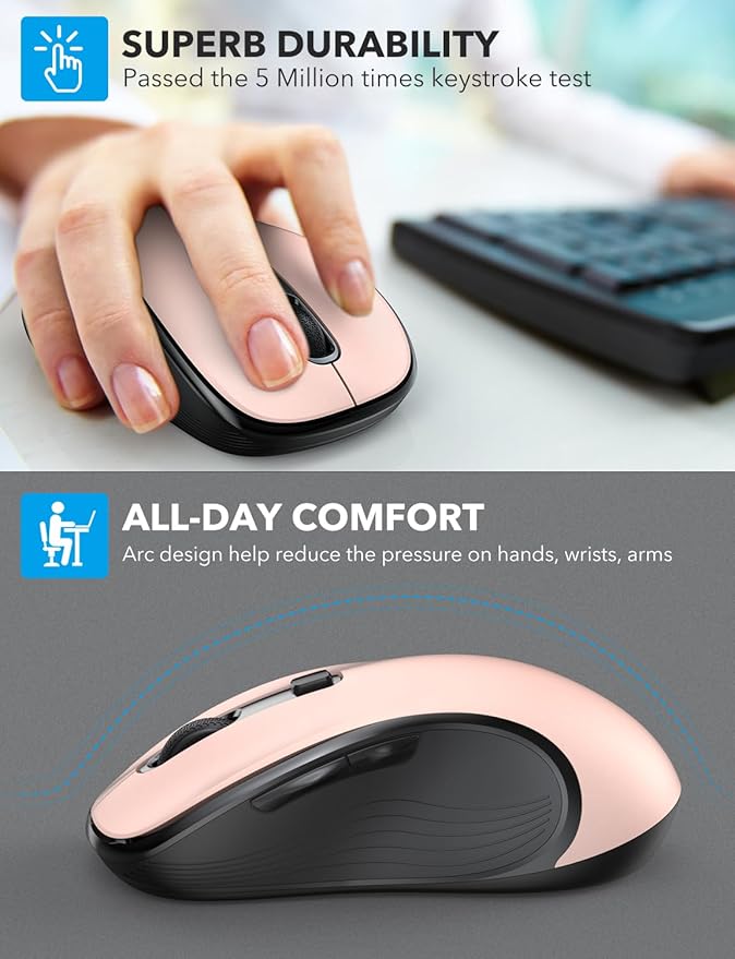 Trueque Wireless Mouse for Laptop, 2.4GHz Ergonomic Computer Mouse - Image 3