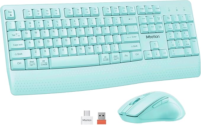 MEETION Wireless Keyboard and Mouse, Full-Sized Cordless Keyboard by MEETION