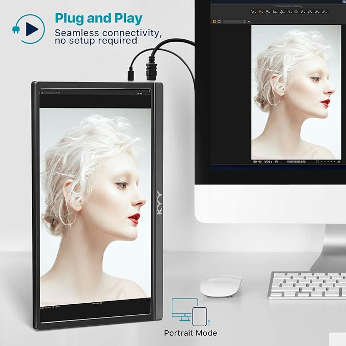 KYY Portable Monitor 15.6inch 1080P FHD USB-C, HDMI Computer Display HDR IPS - Image 8