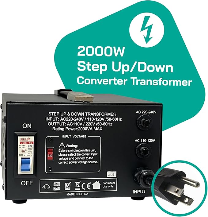 LiteFuze LT Series 2000 Watt Step Up/Down Voltage Converter Transformer - 110v - Image 4