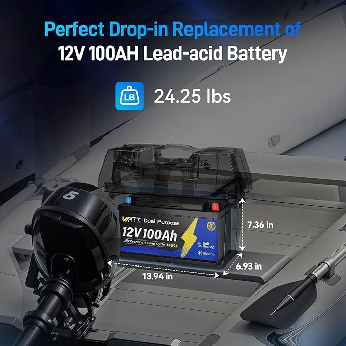 12V 100Ah Bluetooth LiFePO4 Battery, Lithium Battery - Image 5
