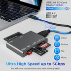 7-in-1 Multi Memory Card Reader, USB 3.0 SD Card Reader Writer Read 7 Cards - Image 4