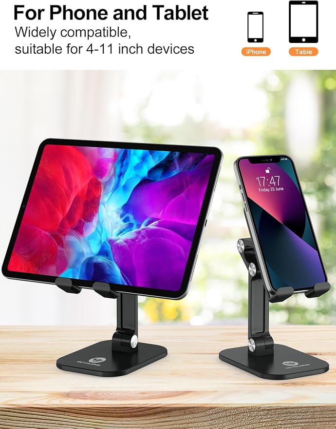 OCYCLONE Phone Stand, Adjustable Height and Angle Foldable Cell Phone Stand - Image 4