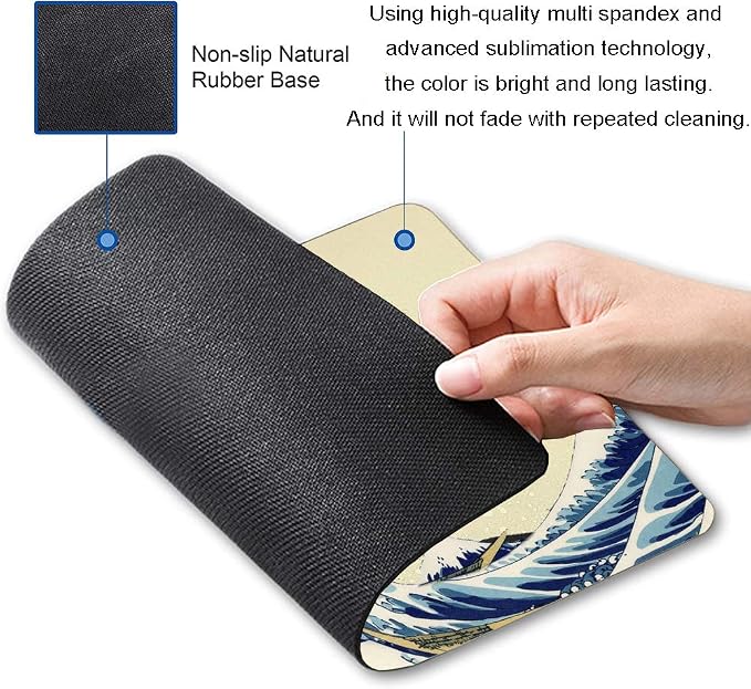 Gaming Mouse Pad, Japanese The Great Wave Off Kanagawa Mouse Pad Non-Slip - Image 2