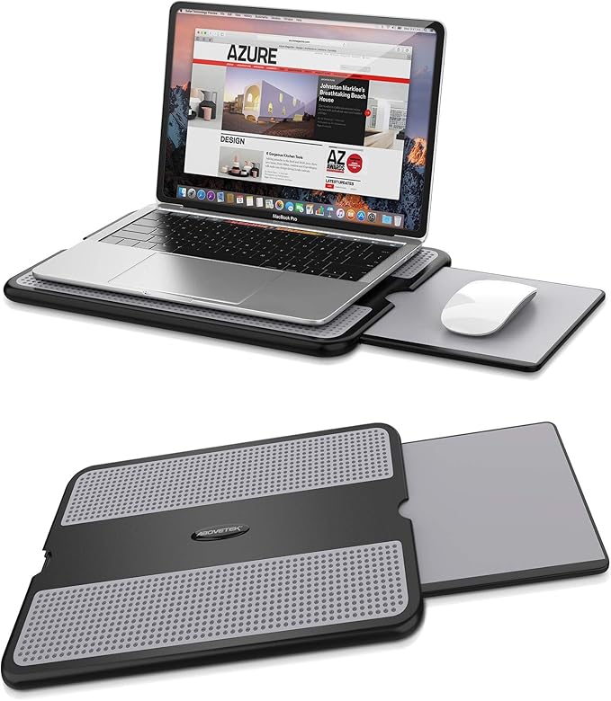 AboveTEK Portable Laptop Lap Desk w/Retractable Left/Right Mouse Pad Tray by AboveTEK