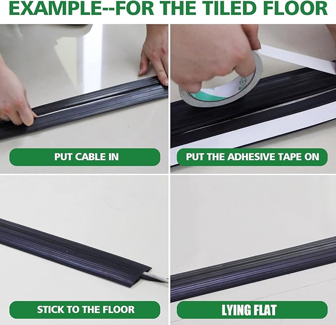 4ft Floor Cable Cover Heavy Duty PVC Cord Cover Wire Cover to Prevent Trip - Image 5