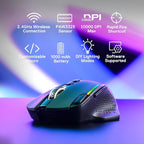 Redragon M810 Pro Wireless Gaming Mouse, 10000 DPI Wired/Wireless Gamer Mouse - Image 3