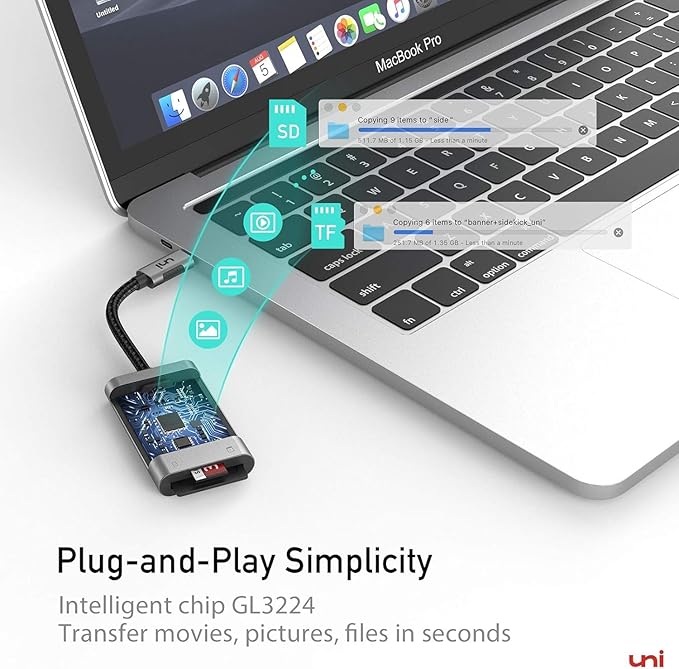 uni USB C SD Card Reader, Sturdy Micro SD Card Adapter, High-Speed USB Type C - Image 6