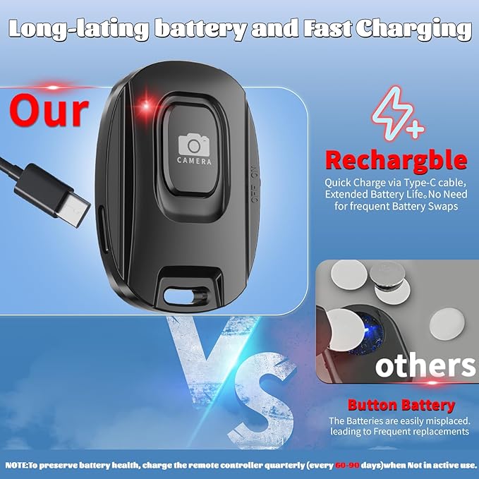 MAIRAN 2 Pack Rechargeable Wireless Camera Remote Shutter - Image 2