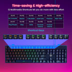 RisoPhy Mechanical Gaming Keyboard, RGB 104 Keys Ultra-Slim LED Backlit USB - Image 4