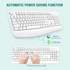 EDJO Wireless Keyboard, 2.4G Ergonomic Full Size Wireless Computer Keyboard - Image 4