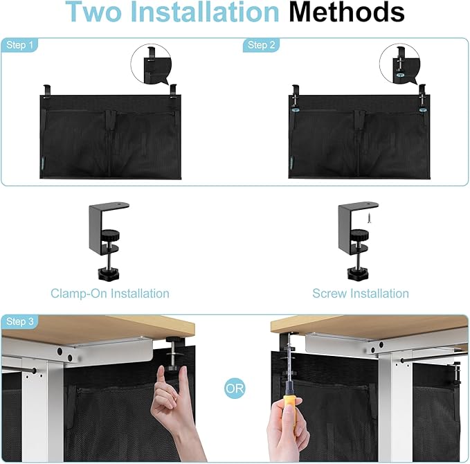 No Drill Under Desk Cable Management and Privacy Panel 2 in 1 | Modesty Panel - Image 6