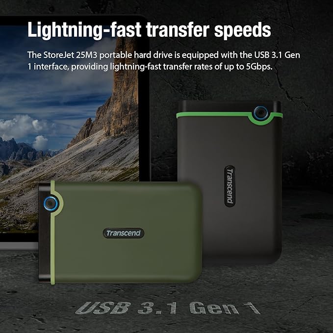 Transcend 2TB USB 3.1 Gen 1 StoreJet 25M3S SJ25M3S Rugged External Hard Drive - Image 7