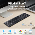 Wireless Keyboard-2.4G Ultra Slim Quiet Full Size Matte USB PC Computer Keyboard - Image 5