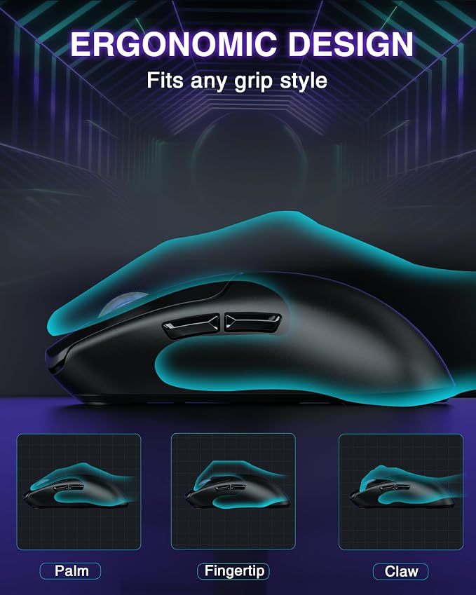 AULA SC580 Wireless Gaming Mouse, Tri-Mode 2.4G/BT5.0/USB-C Gaming Mouse - Image 8