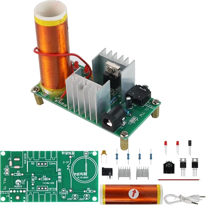 Tesla Coil Soldering Kit with Purple Arc & Bluetooth Music Sync | DIY Spark by Yidab