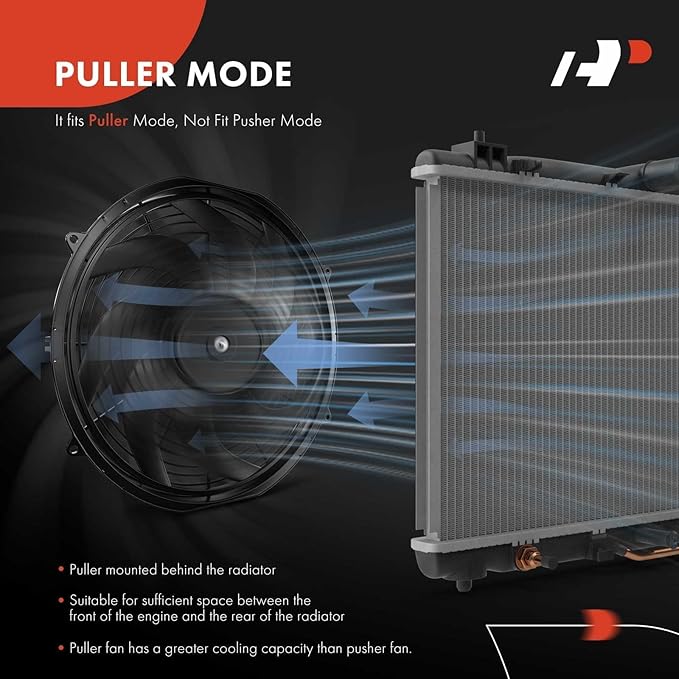 A-Premium 12'' 12 inch Slim Fan Pull Universal Electric Radiator Cooling Fan - Image 7