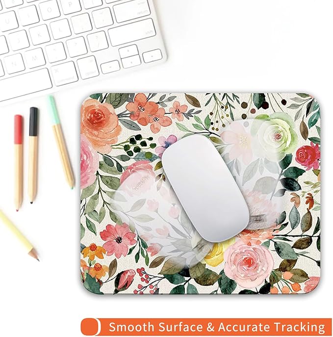 Square Mouse Pad Watercolour Floral, Personalized Premium-Textured Custom Mouse - Image 4