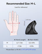 TECKNET Ergonomic Mouse Wireless, Rechargeable Mouse Wireless Silent - Image 7
