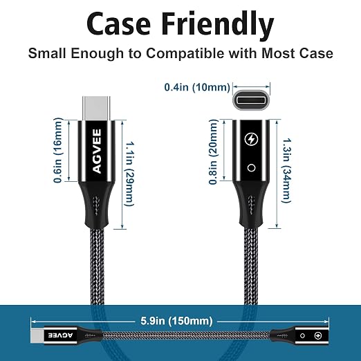AGVEE 2 Pack 4 inch Lightning Female to USB C Male PD Adapter, 27W Fast Charger - Image 7
