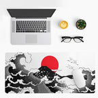 Japanese Red and Black Wave Gaming Mouse Pad Extended Large Mouse Mat Desk Pad - Image 3